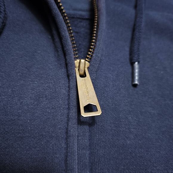 Carhartt Hoodie Men's Navy Blue Rain Defender Large Original Fit Hoodie Heavy - Picture 4 of 10